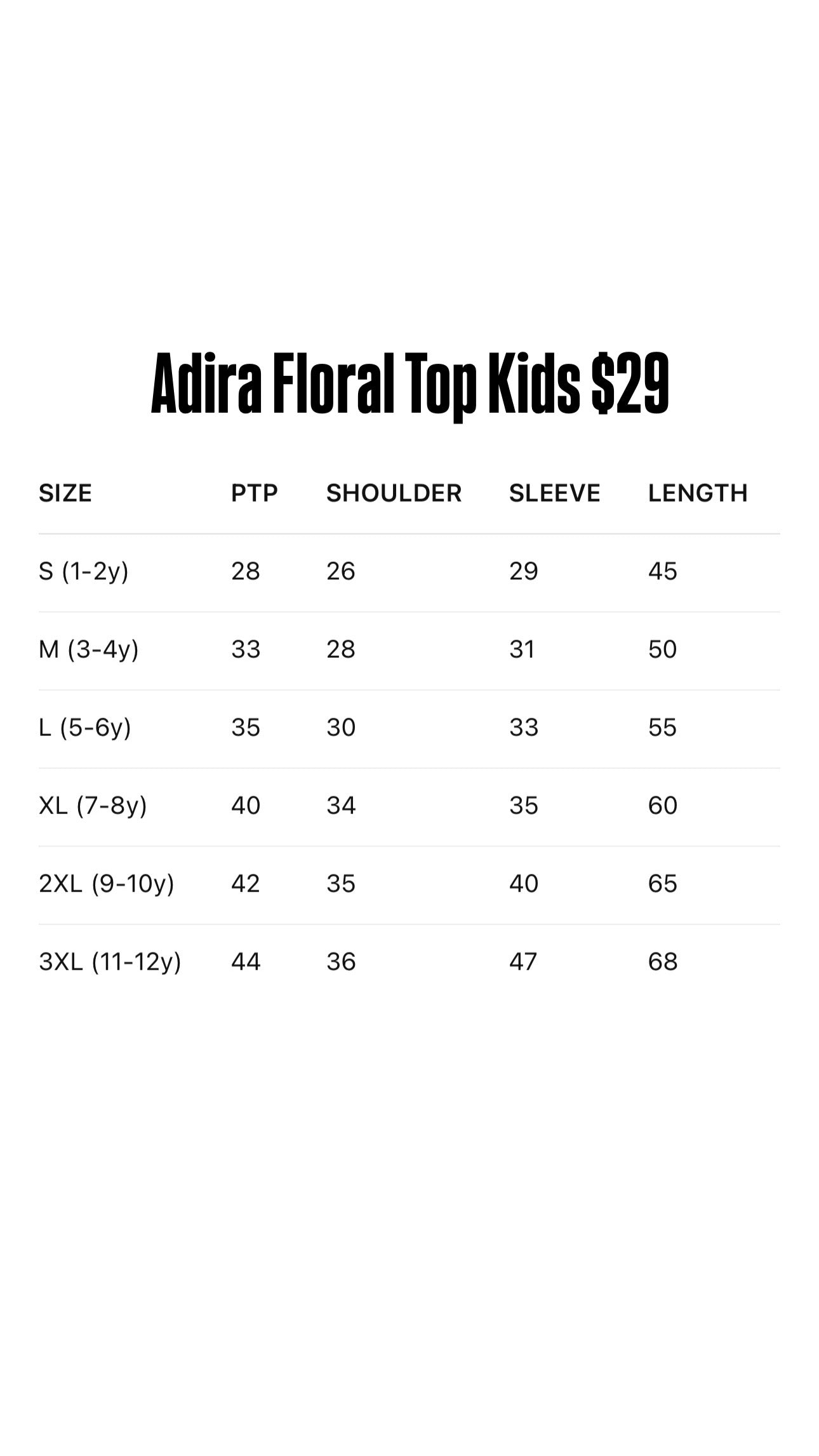Adira Floral Top Kids